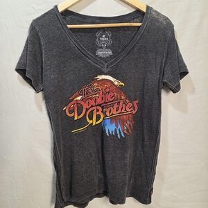 Doobie Brothers Tour Map Tee Shirt 1974 Trunk Ltd Size S V-neck Grey
